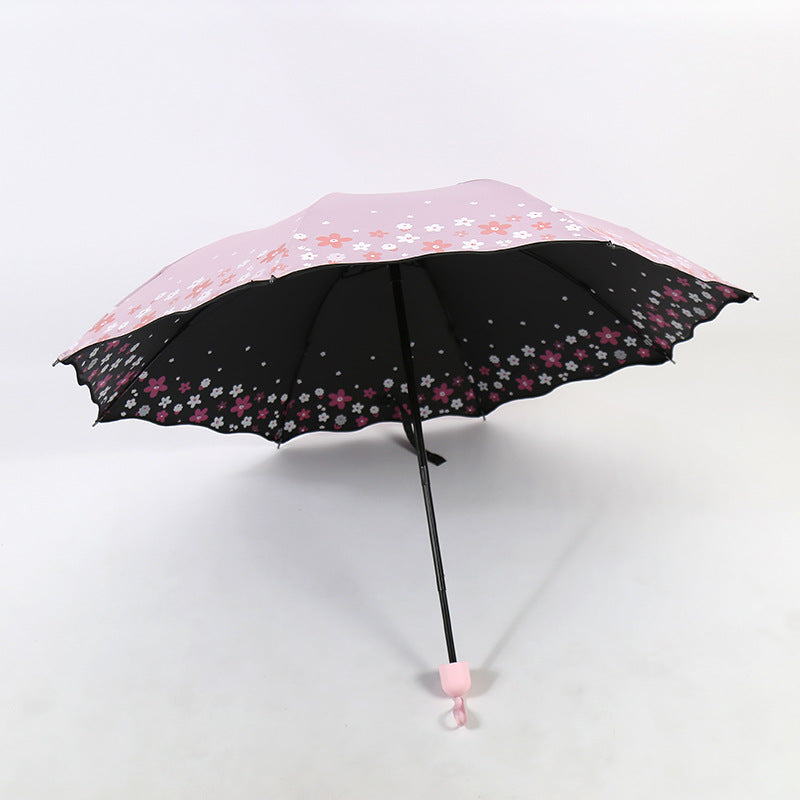 Damen Falt-Regenschirm mit detailliertem Floraldesign Brehn