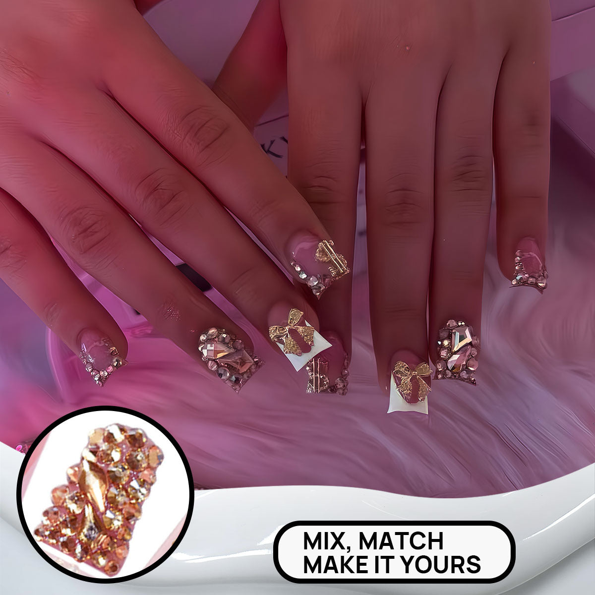 3D Dekorative Press-On Nagelset Brehn