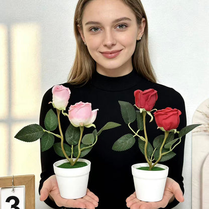 Realistische blühende Rosenarrangement