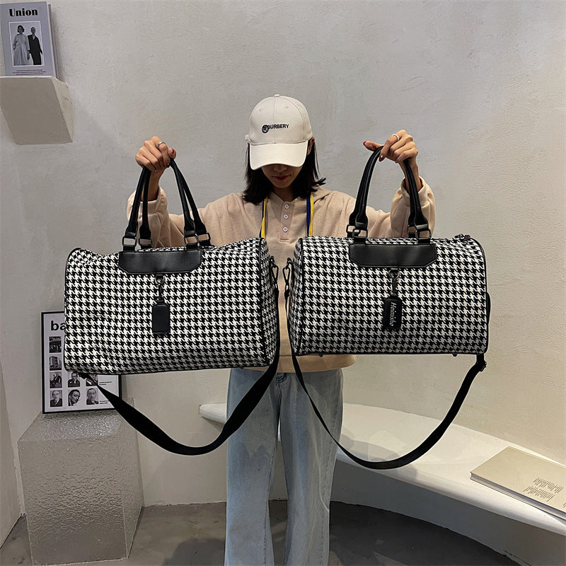 Stylische Hahnentritt-Muster Reise-Duffle Bag Brehn