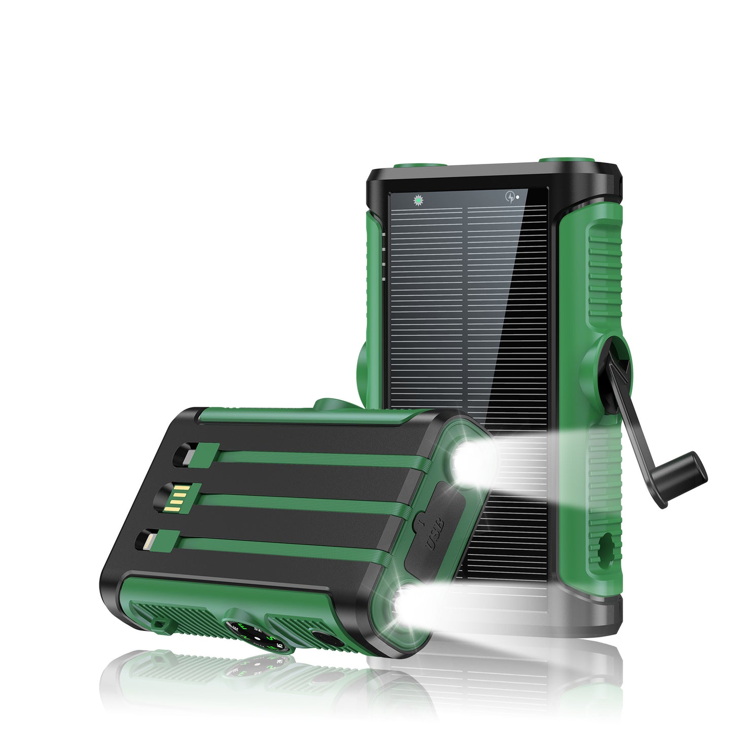 Multifunktionale Solar Powerbank mit Handkurbel Brehn