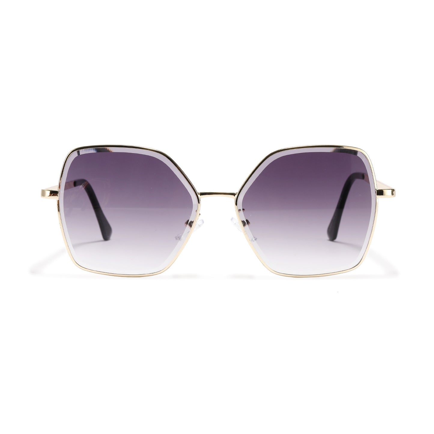 Damen geometrische Sonnenbrille mit modischem Goldrahmen Brehn
