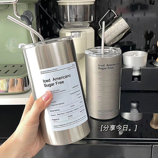 Damen Isolier-Trinkflasche mit kreativem Design und integriertem Strohhalm Brehn