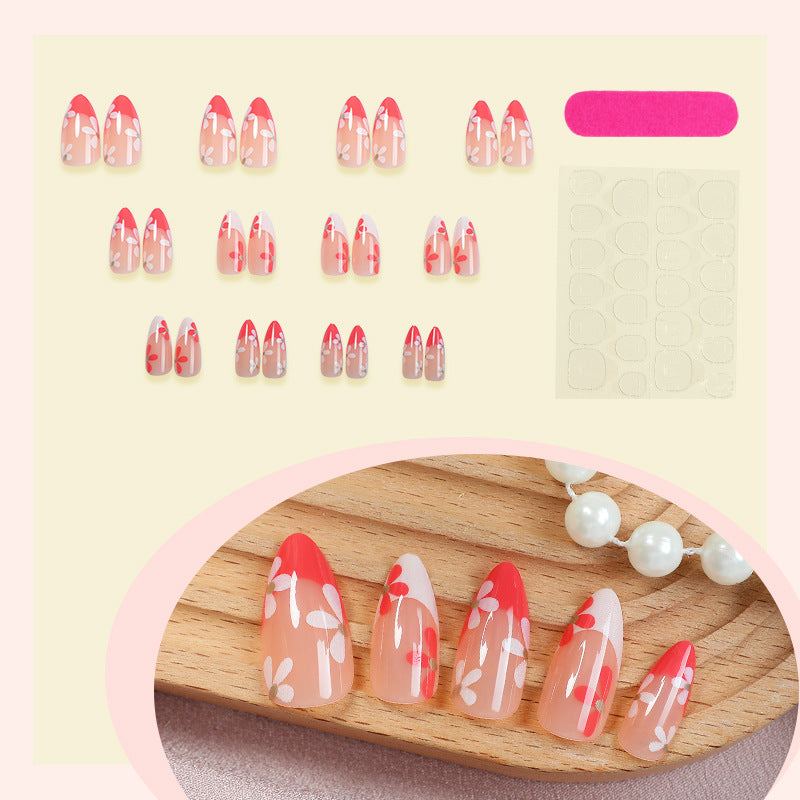 Blumenmuster Press-On Nail Set Brehn