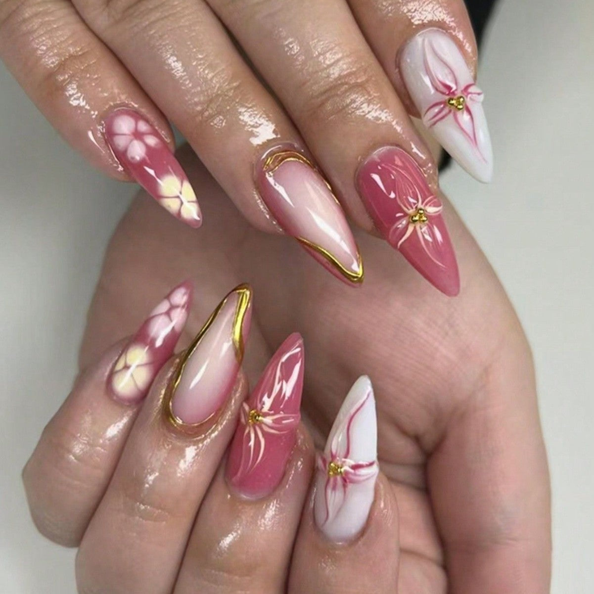 Künstlerisches Blüten-Presse-Nagel-Set Brehn