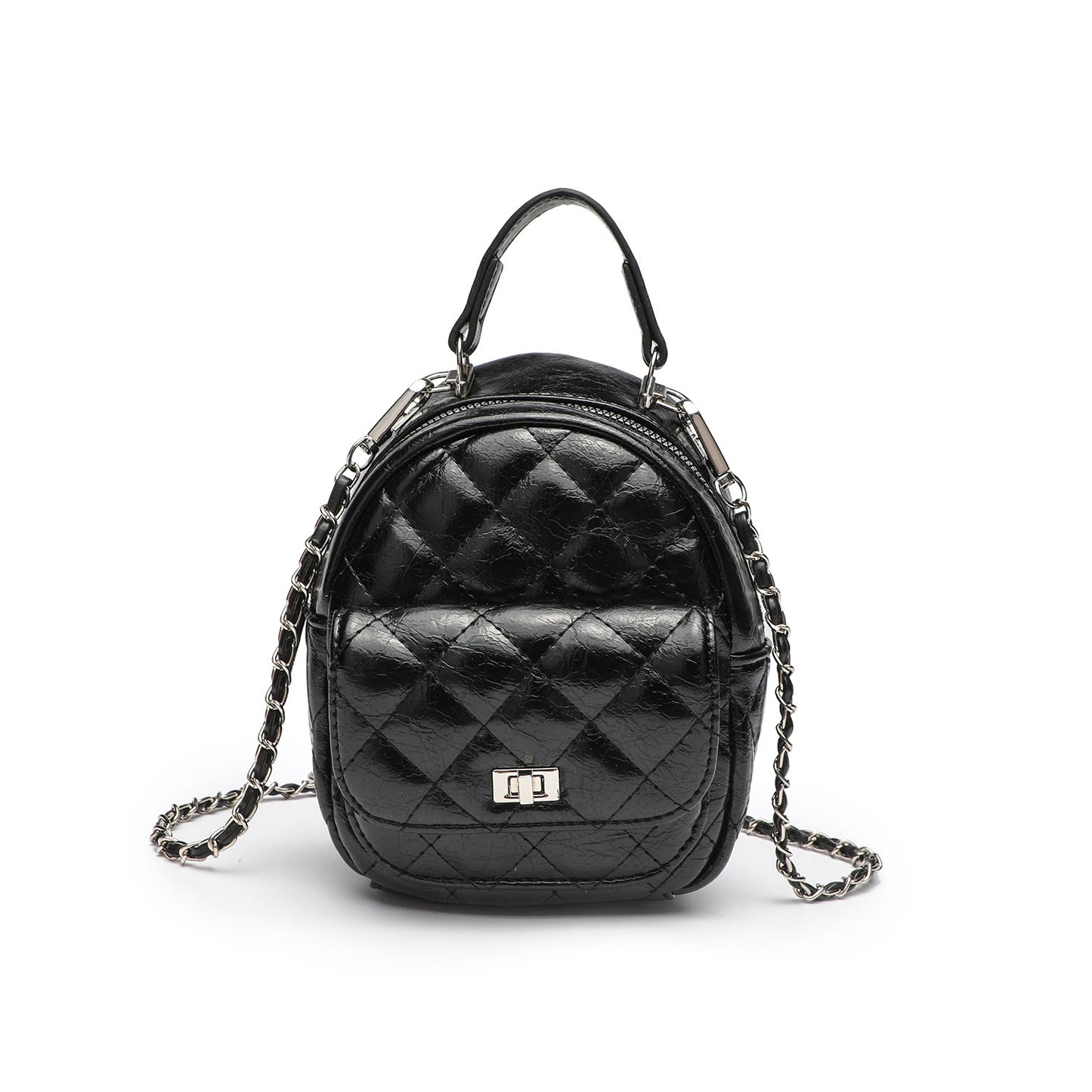 Gestepptes Metallic Mini-Rucksack Brehn