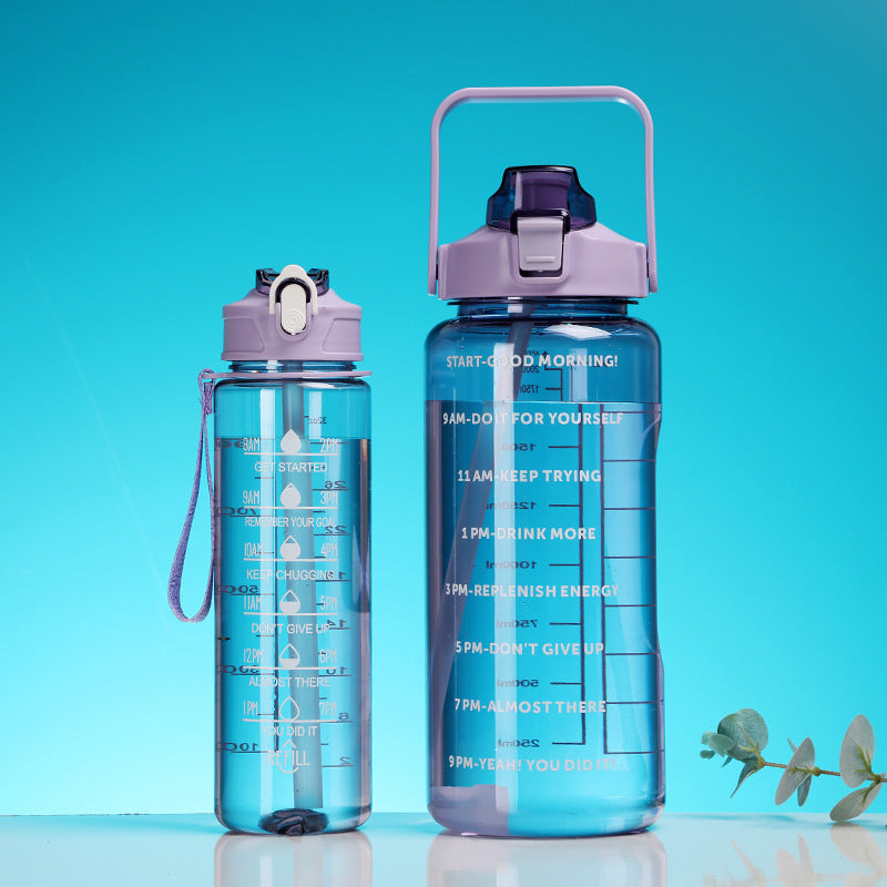 Damen Motivations-Trinkflasche mit integrierten Zeitmarkierungen und ergonomischem Design Brehn