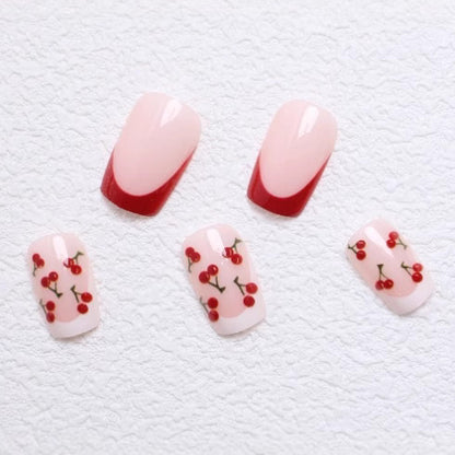 Floral French Tip Nail Art Brehn 1789914984