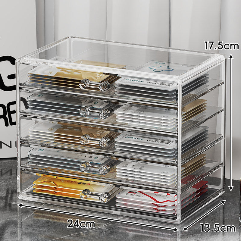 Transparenter Acryl-Multi-Schubladen-Theken-Organizer für Gesichtsmasken und kleine Accessoires