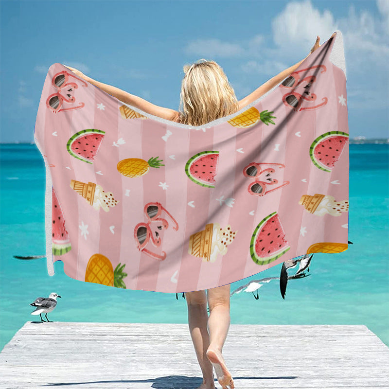 Strandtuch mit exotischem Palmenmuster und weicher Mikrofaser-Qualität Brehn
