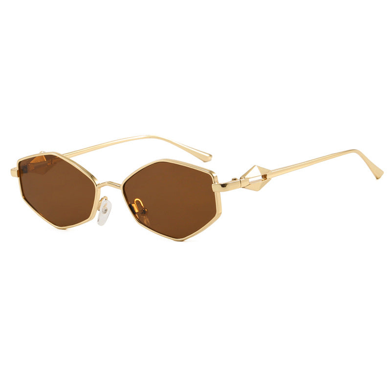 Damen geometrische Sonnenbrille mit schützendem UV-Filter und high-end Metallrahmen Brehn