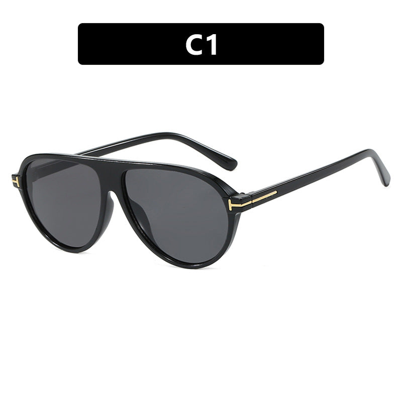 Damen trendige Oversized-Sonnenbrille mit elegantem Metallrahmen und UV-Schutz Brehn