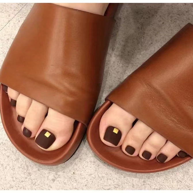Bequeme Leder-Sandalen mit breiter Zehenpartie Brehn