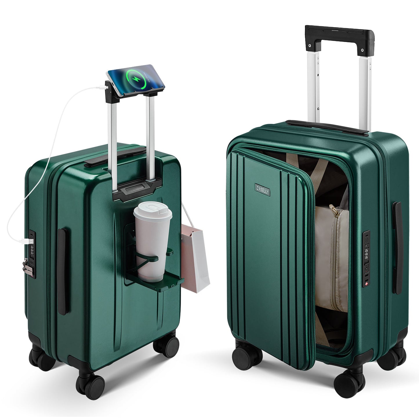 Unisex Smart Hartschalen-Trolley-Koffer Brehn