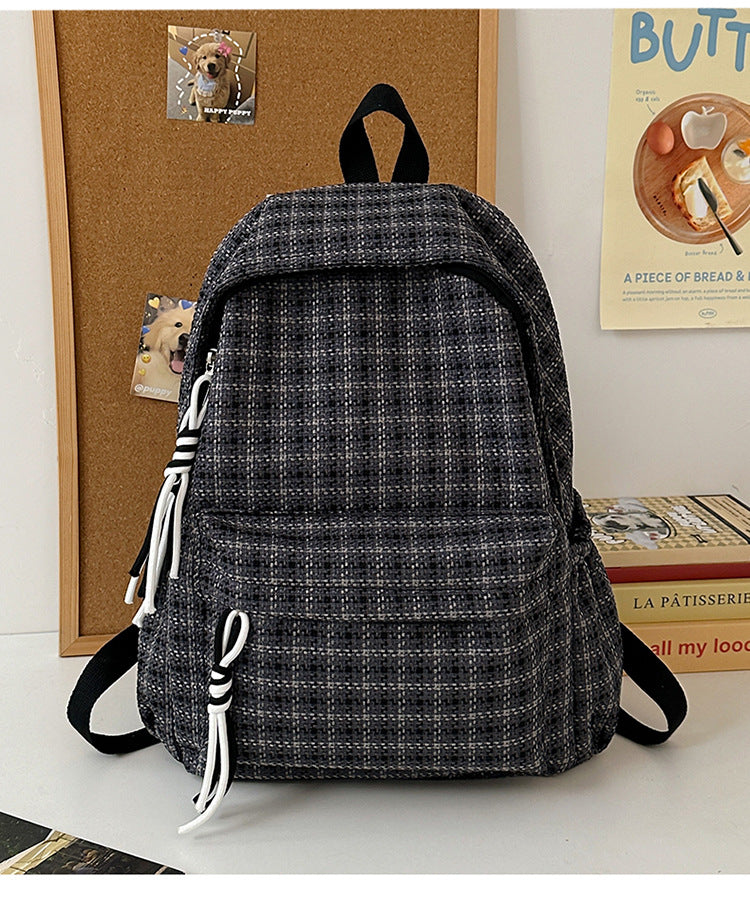Stylische kariert gemusterte Rucksack