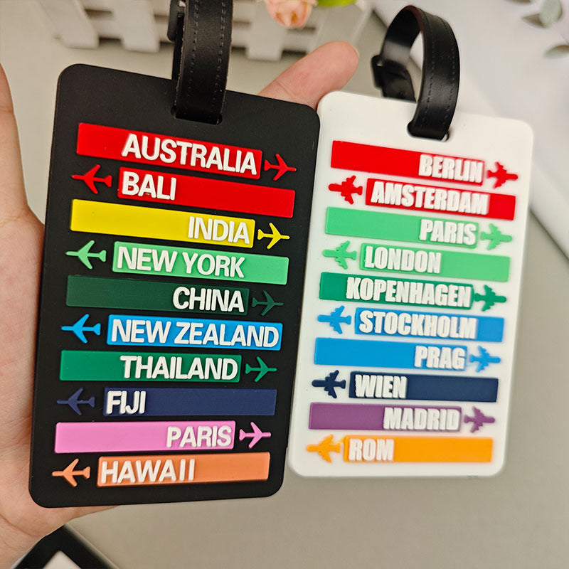 Unisex Gepäckanhänger mit internationalen Reisedestinationen Brehn