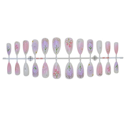 Elegantes Floral-Design Press-On Nagelset Brehn