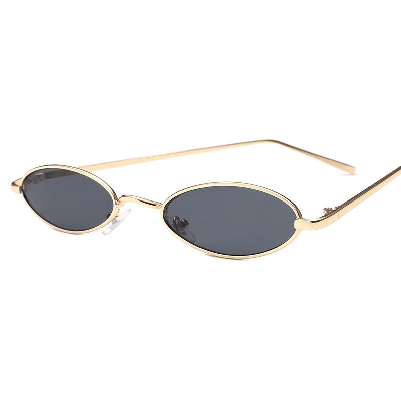 Damen elegante Sonnenbrille im ovalen Metallrahmen Brehn