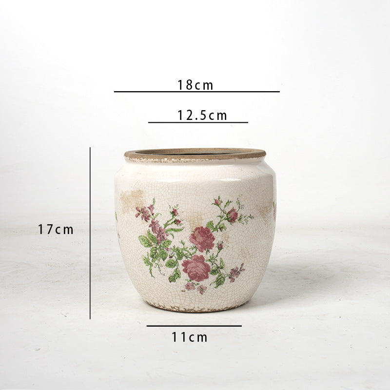 Florale Keramik Pflanzschale Brehn