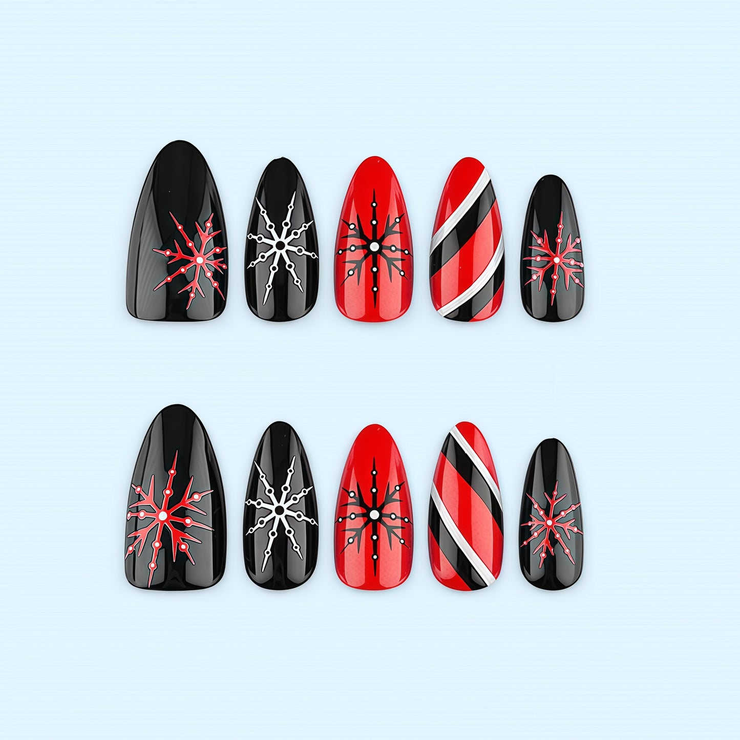 Kunstnagelset mit modernem geometrischem Design Brehn