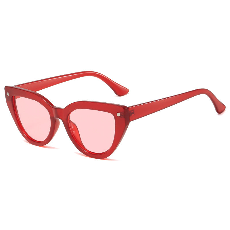 Damen Cat-Eye Sonnenbrille mit markantem Tierschrift-Muster Brehn