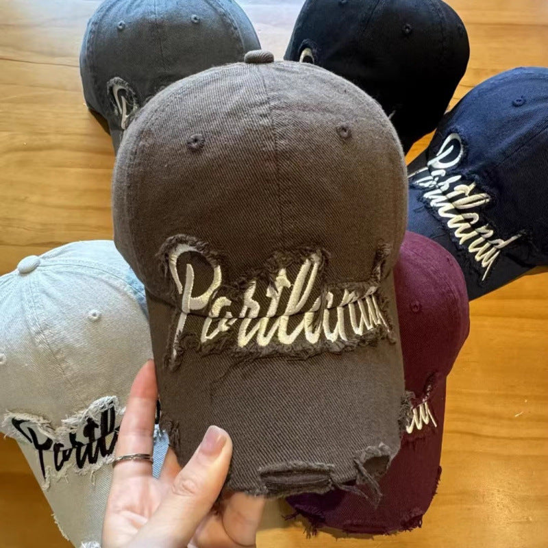 Unisex Distressed Baumwoll Baseballkappe Brehn
