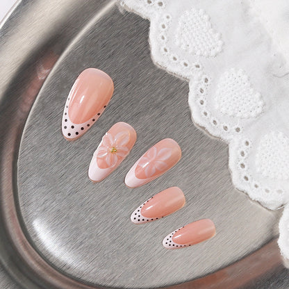 Elegantes florales Kunst-Press-On-Nagelset Brehn