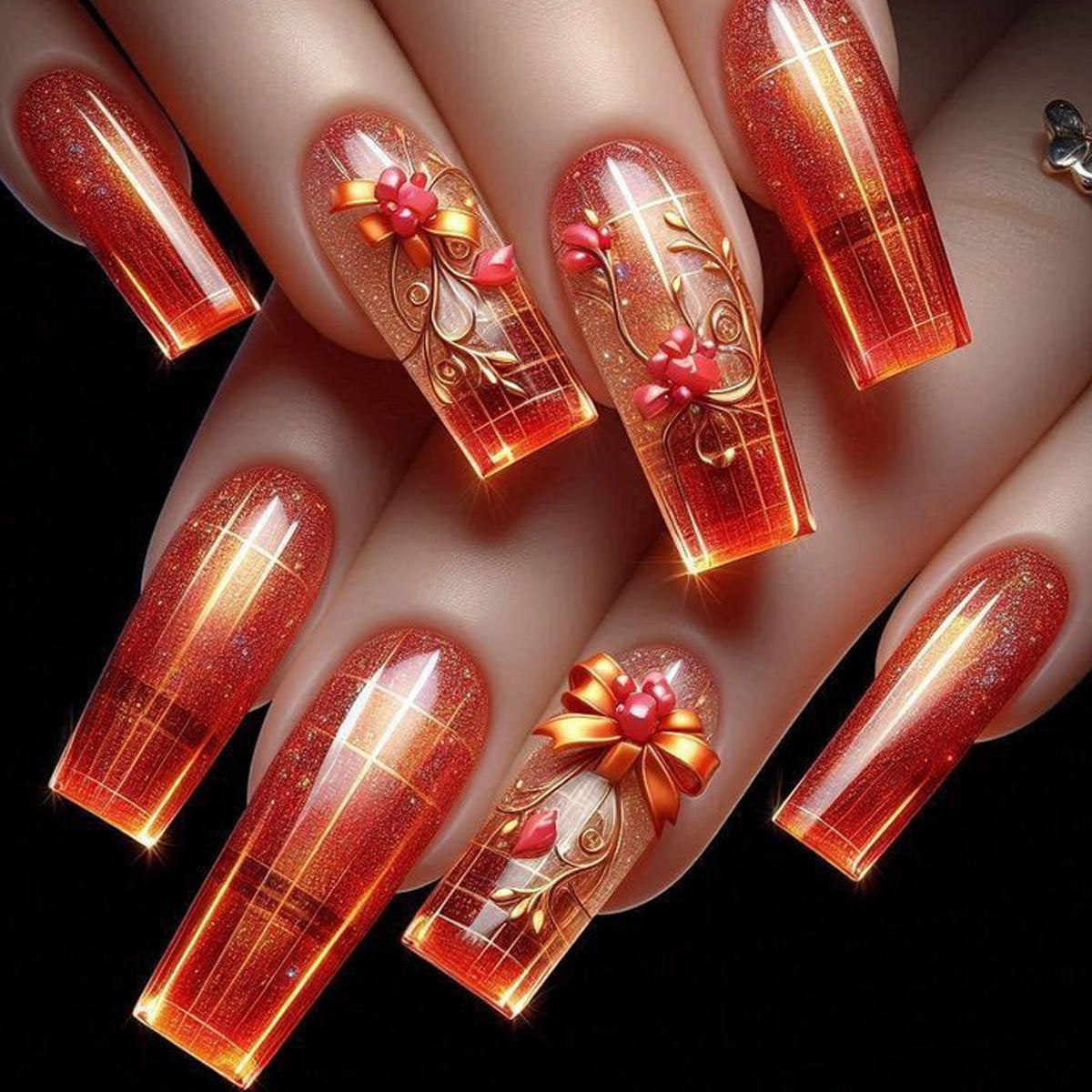 Kunstnägel Im Festlichen Glamour-Stil Brehn