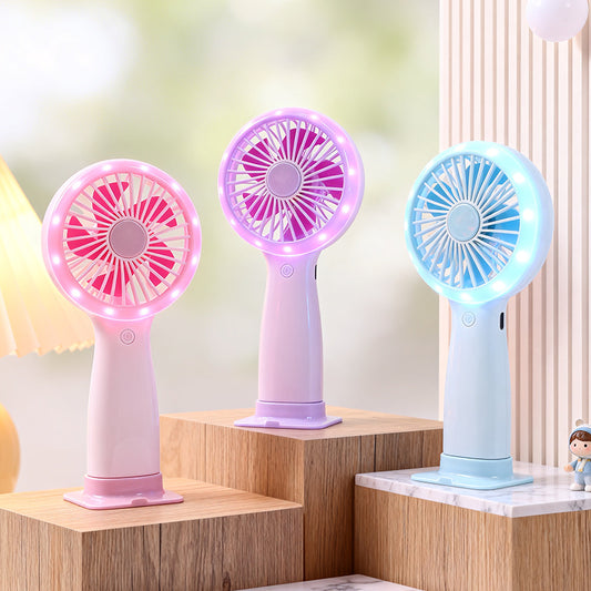 Damen Tragbarer Handventilator mit LED-Beleuchtung und USB-Ladefunktion Brehn