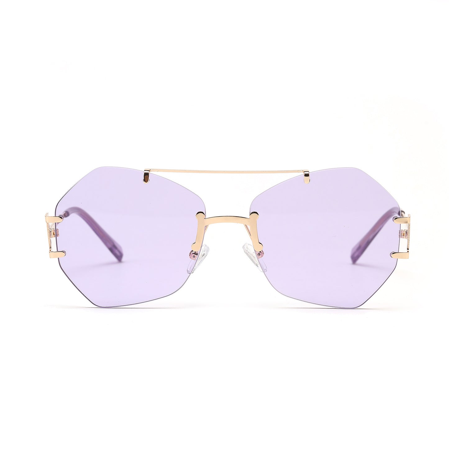 Damen modische achtkantige Sonnenbrille mit filigranem Metallrahmen Brehn
