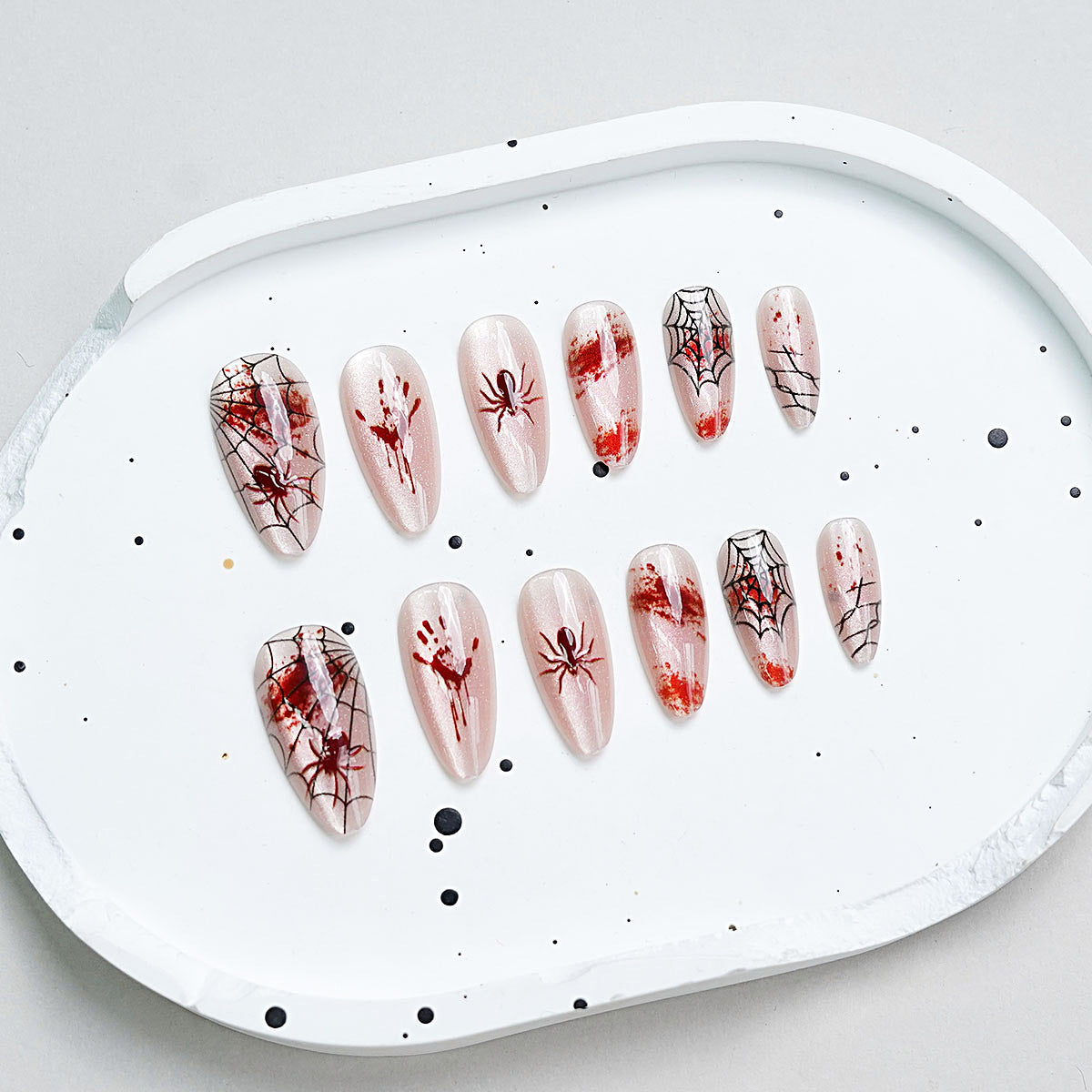 Halloween-Themen Press-On Nagelkunst Set Brehn