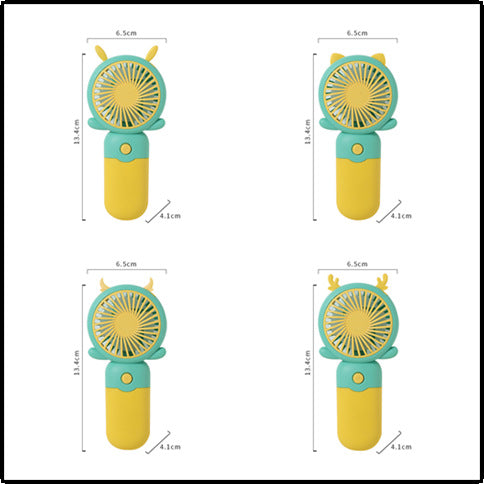 Damen tragbarer Mini Schwenkventilator mit Tiermotiv Brehn