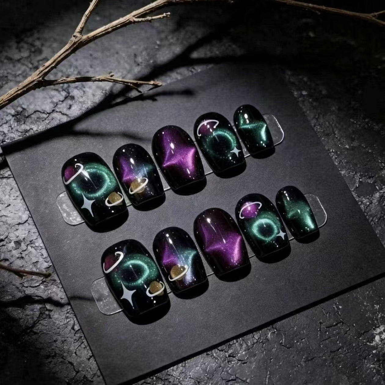 Sternen Nacht Glitzer Nagel Kunst Set Brehn