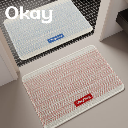 Low-Profile Ribbed Microfiber Entrance Doormat with Non-Slip Backing