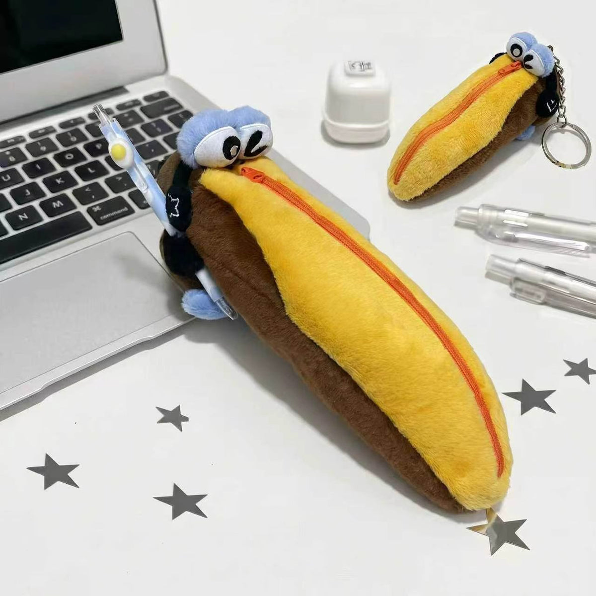 Plüsch Hot-Dog-förmiges Federmäppchen