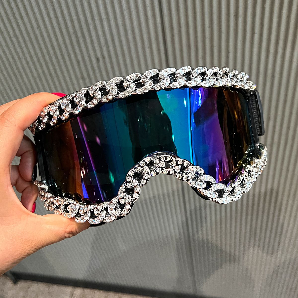 Damen modische Skibrille mit strassverziertem Rahmen Brehn