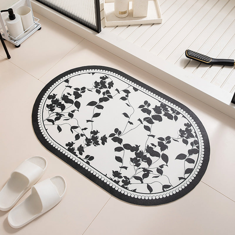 Florales Design Antirutsch-Badew Mat Brehn