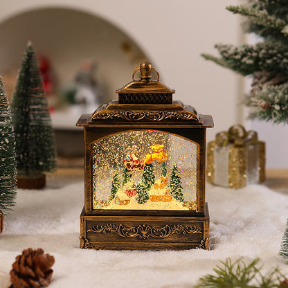 Nostalgische Weihnachtslaterne mit beweglicher Schneefallszene Brehn