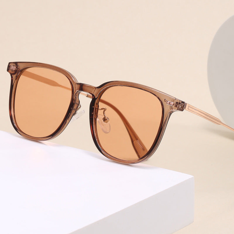 Damen klare rechteckige Brille mit filigranem Metallrahmen Brehn