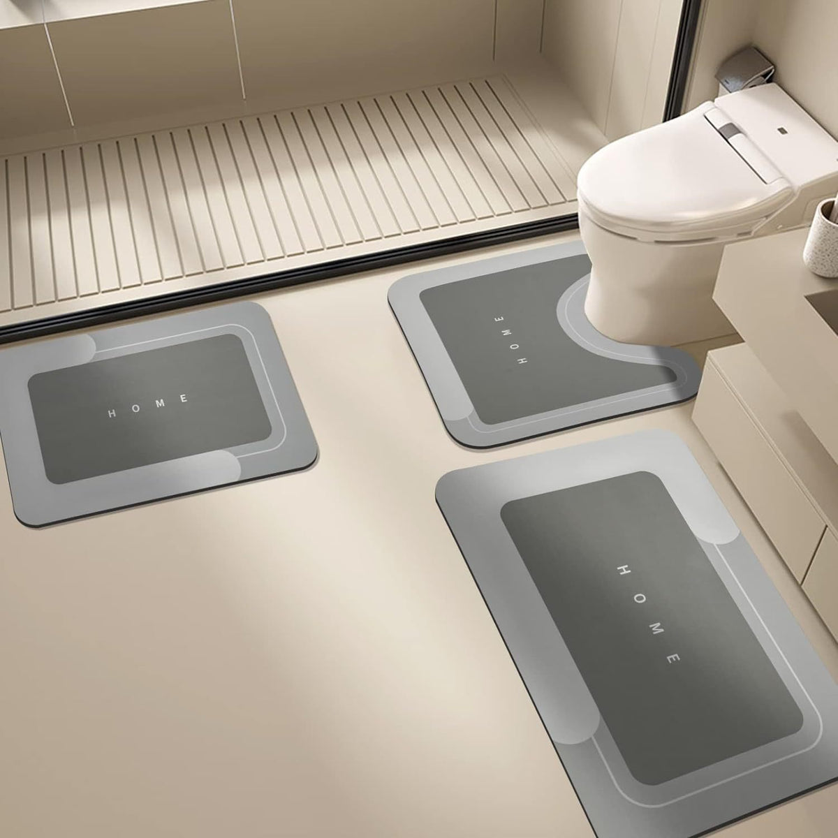 Stylisches Badezimmermatten-Set