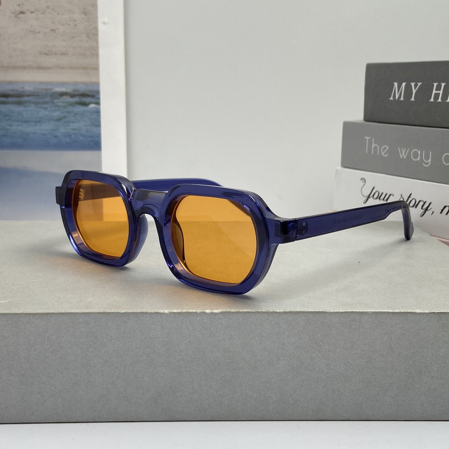 Damen modische Sonnenbrille im modernen Design mit breitem Rahmen Brehn