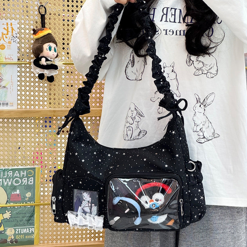 Star-Print Rüschenträger Schultertasche Brehn