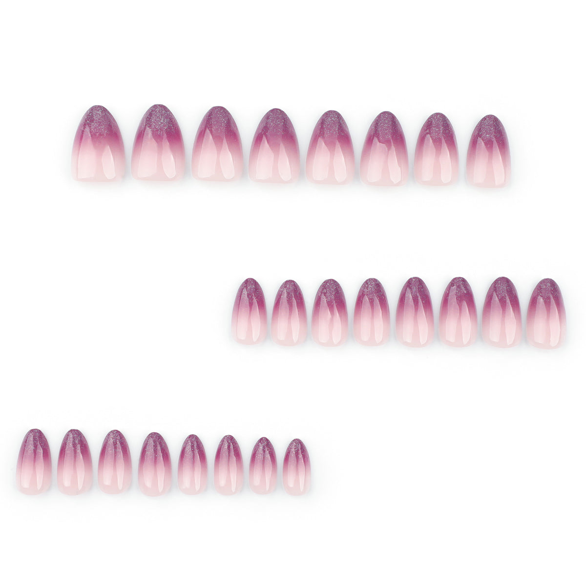 Glänzende Nagelverlängerungen mit sanftem Ombre-Effekt Brehn