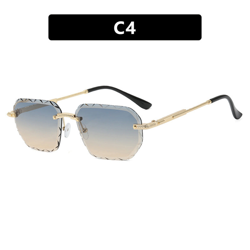 Damen geometrische Sonnenbrille mit verspiegelten Gläsern und robustem Rahmen Brehn