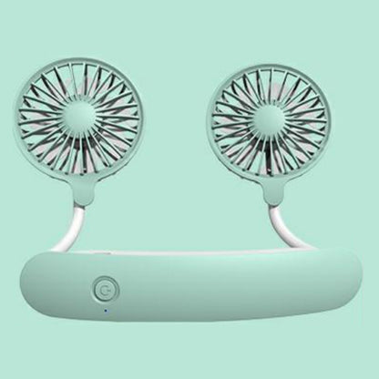 Unisex nan tragbarer Doppel-Nackenventilator mit leisem Motor, verstellbaren Lüfterköpfen und wiederaufladbarem Akku Brehn