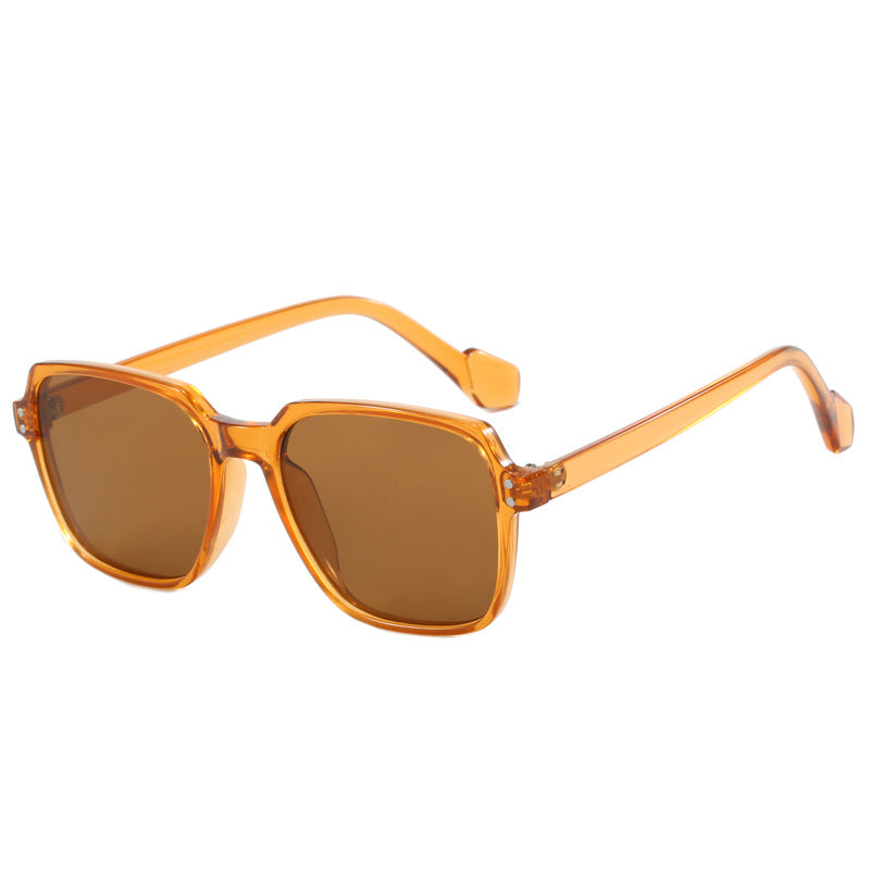 Damen modische quadratische Sonnenbrille mit gelben Gläsern Brehn