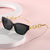 Damen modische Cat-Eye Sonnenbrille mit luxuriösem Kettenrahmen Brehn