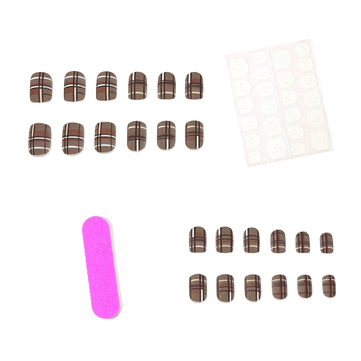 Trendiges Karomuster Nail Art Set Brehn