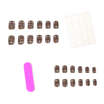 Trendiges Karomuster Nail Art Set Brehn