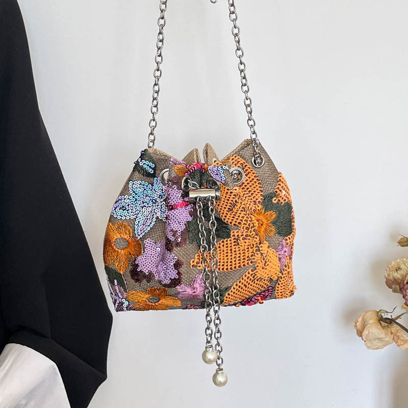 WoStylish Pailletten Zugverschluss Clutch Tasche Brehn